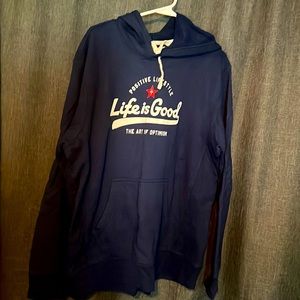 Size Large Navy Life is Good hoodie. Never worn.